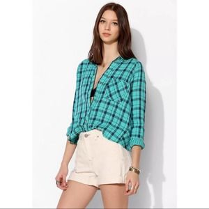BDG Breezy Double-Layer Cropped Shirt | XS